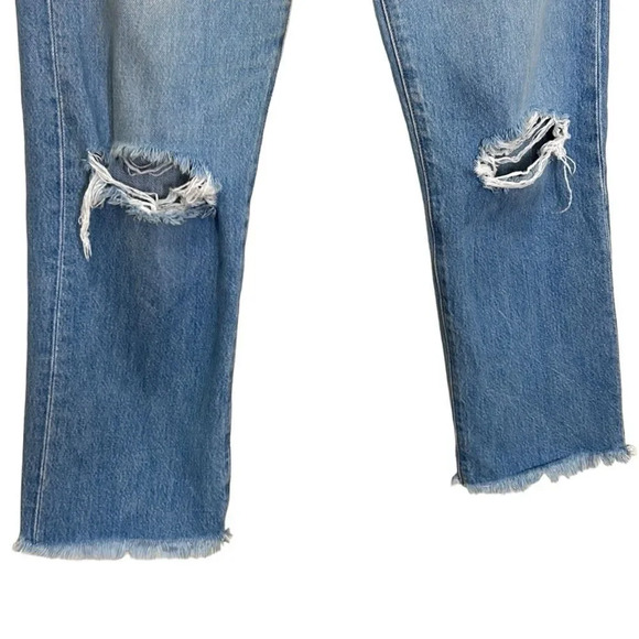 Levi’s - Wedgie Straight, Icon-Fit, Distressed Cropped High Rise Jeans - Size 27 - Picture 8 of 17